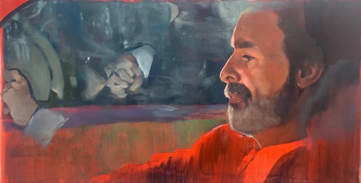 Sophia Anthony, A Passenger, oil on canvas, 2021.