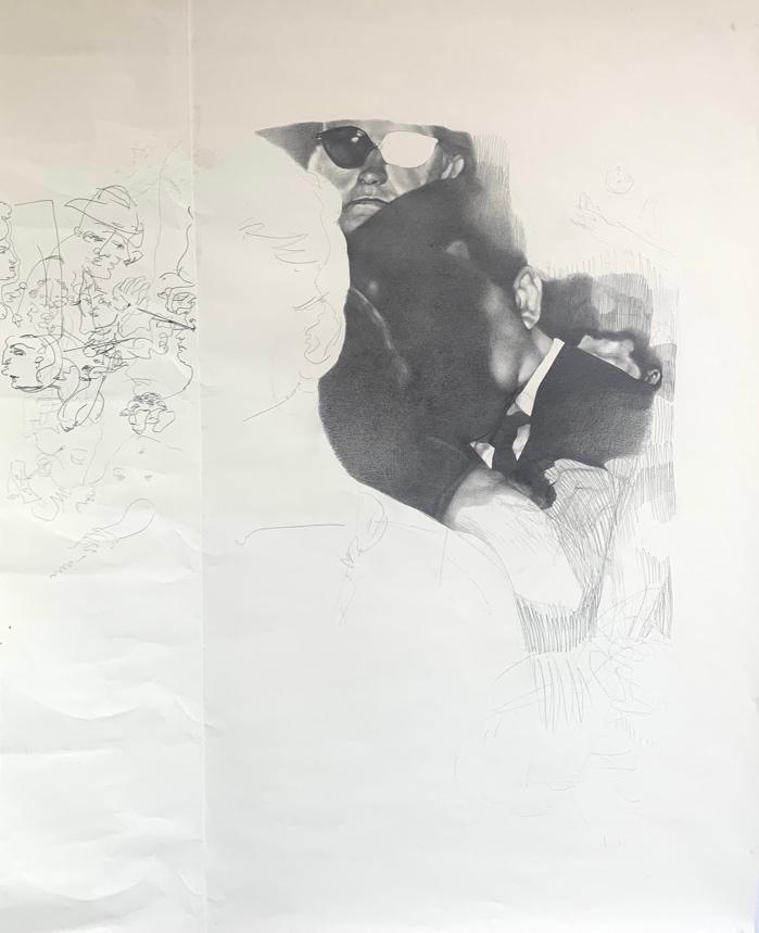 Sophia Anthony, Blown Cover, graphite and charcoal on paper, 2021.